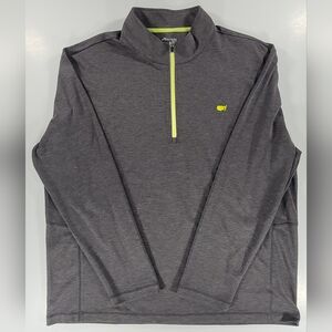 Masters Tech Mens 2XL XXL Performance Gray Neon Green 1/4 Zip Pullover Golf ANGC